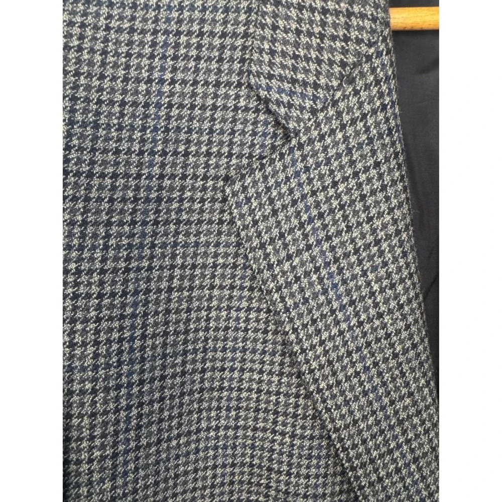 Lauren Ralph Lauren Mens 46R Lambswool Houndstooth Blazer Sport Coat Black Brown